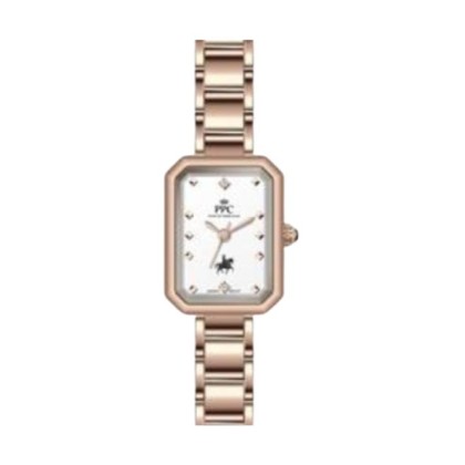 Paris Polo Club PPC-FA04-RG-WE White Dial Butterfly Clasp Women Watch